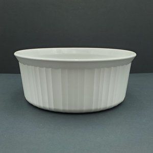 Corningware White Ribbed 2.5 Quart Casserole Baking Dish Corning Serving Bowl